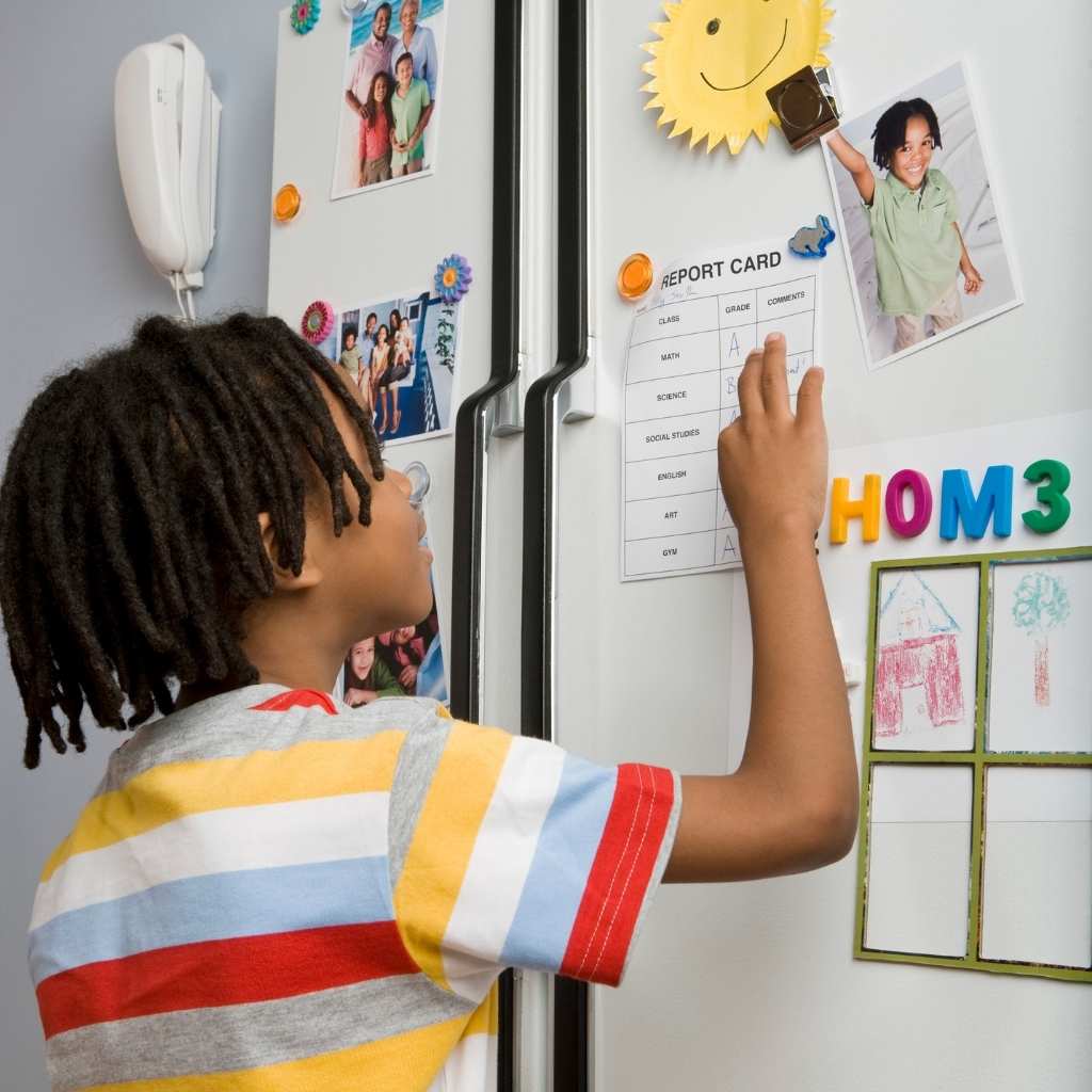 Child using visual reminders and routines at home